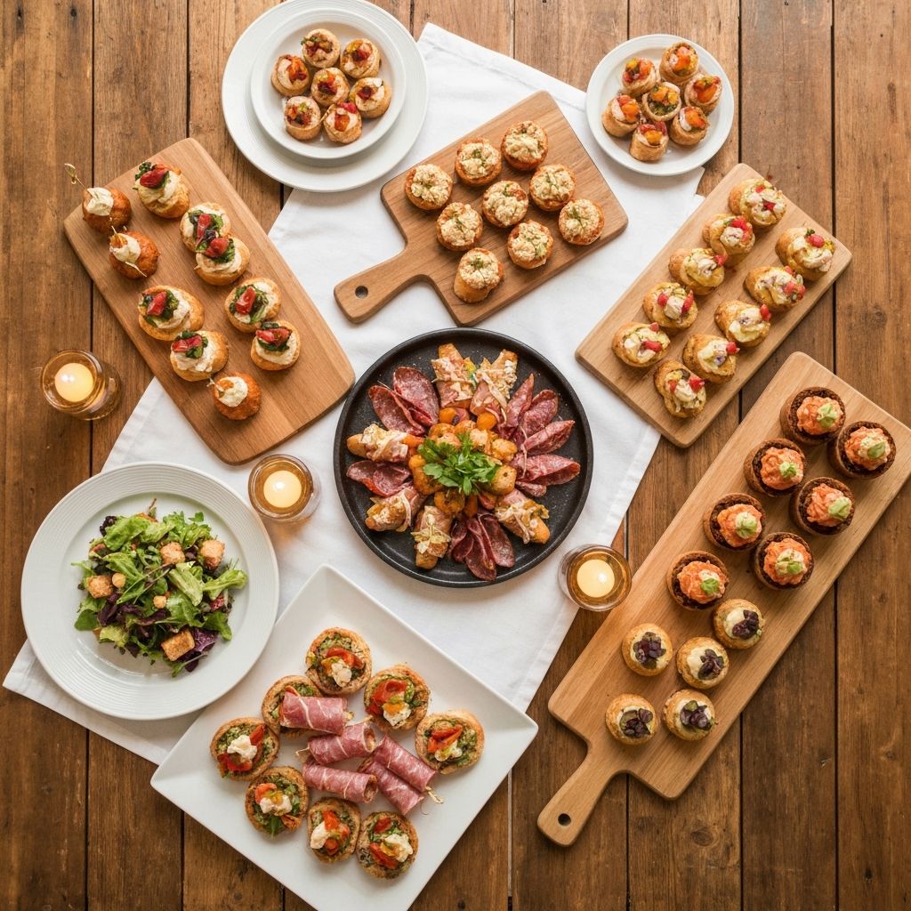 Elegant Gourmet Girl Catering spread — gourmet platters, tapas and share plates set for a wedding or event